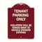 Signmission Tenant Parking Violators Will Towed Away Car Owners Expense Alum Sign, 18" L, 24" H, BU-1824-22827 A-DES-BU-1824-22827 - alternate 1